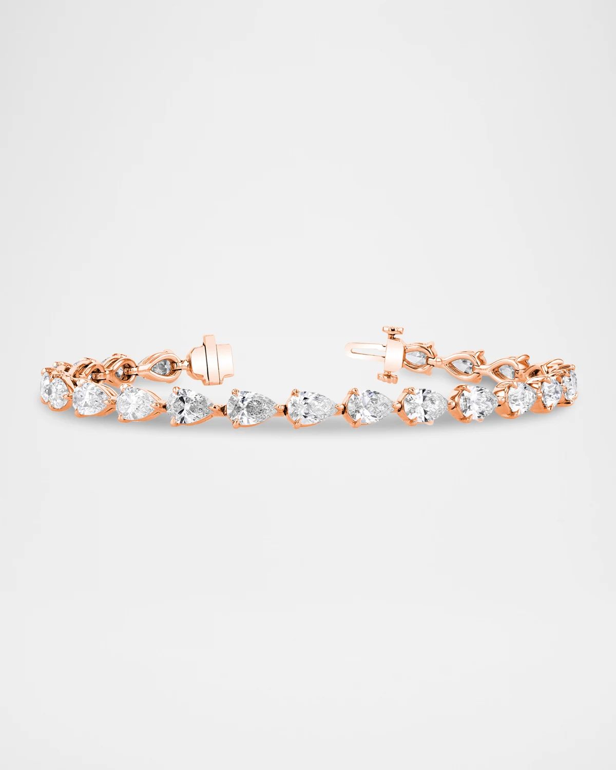 18K Gold East-West Pear Diamond Bracelet, 7"L, 7.80tcw
