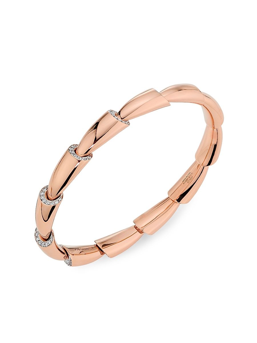 Women's Calla Two-Tone 18K Gold & 0.63 TCW Diamond Bangle - Rose Gold - Size 6