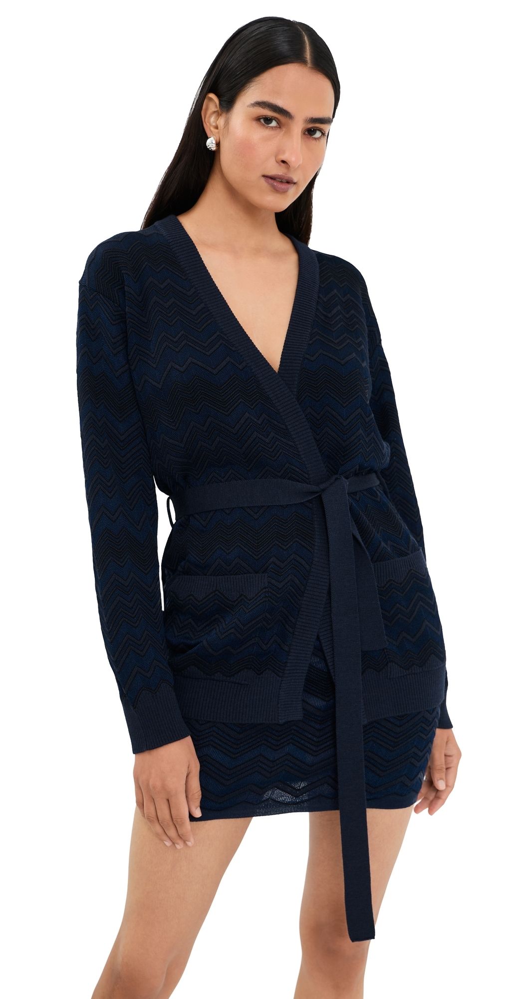 Missoni Cardigan Solid Navy Blue 36