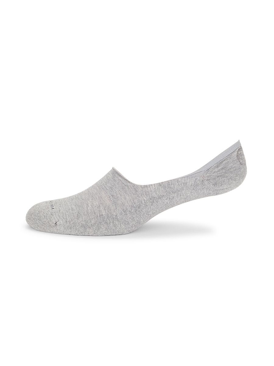 Men's Invisible Touch Cotton-Blend No-Show Socks - Silver Grey