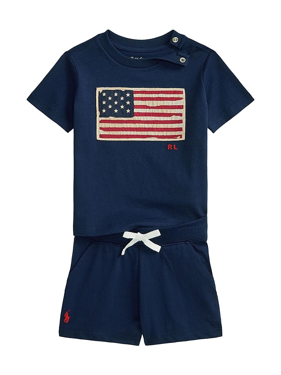Baby Boy's 2-Piece T-Shirt & Shorts Set - Cruise Navy - Size 12 Months