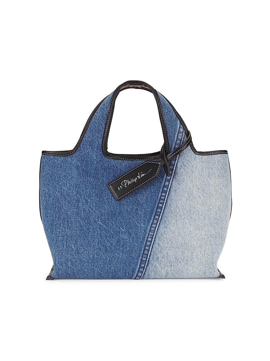 Women's Market Colorblocked Denim Top Handle Bag - Indigo