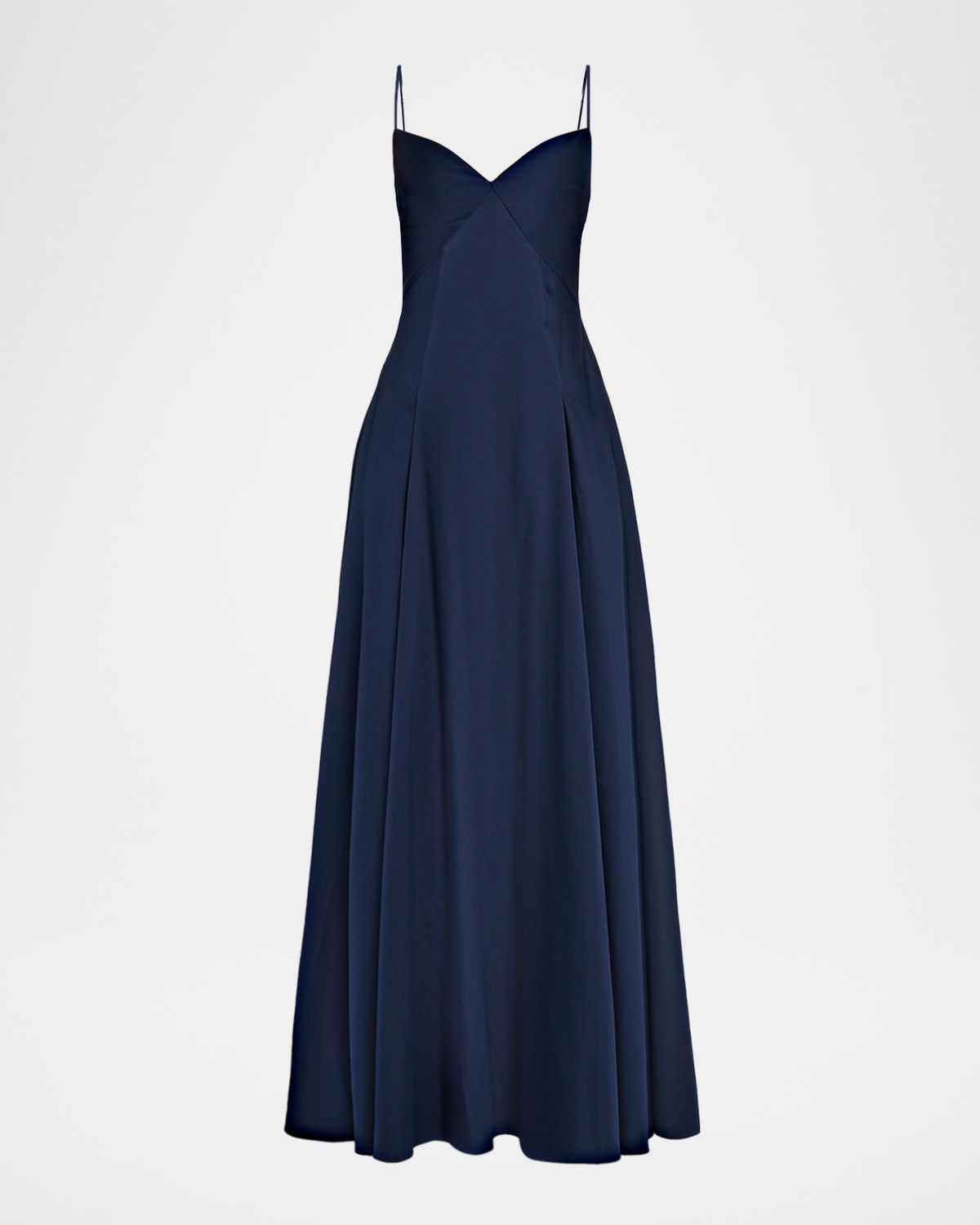 Empire-Waist Sleeveless Taffeta Godet Gown