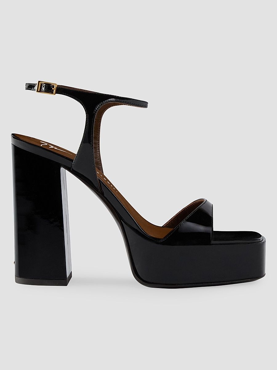 Women's Mya 90MM Patent Leather Platform Sandals - Nero - Size 6