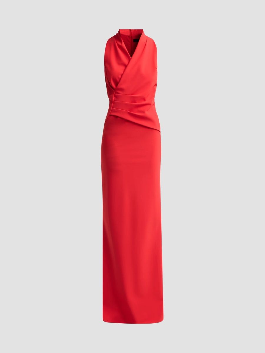 Chiara Boni La Petite Robe Women's Medey Draped Jersey Surplice Gown - Passion - Size 16