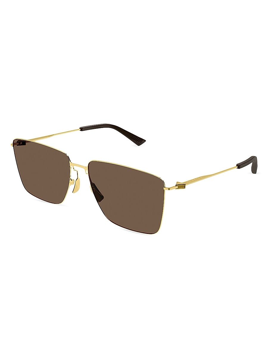 Men's Thin Triangle 51MM Square Sunglasses - Gold