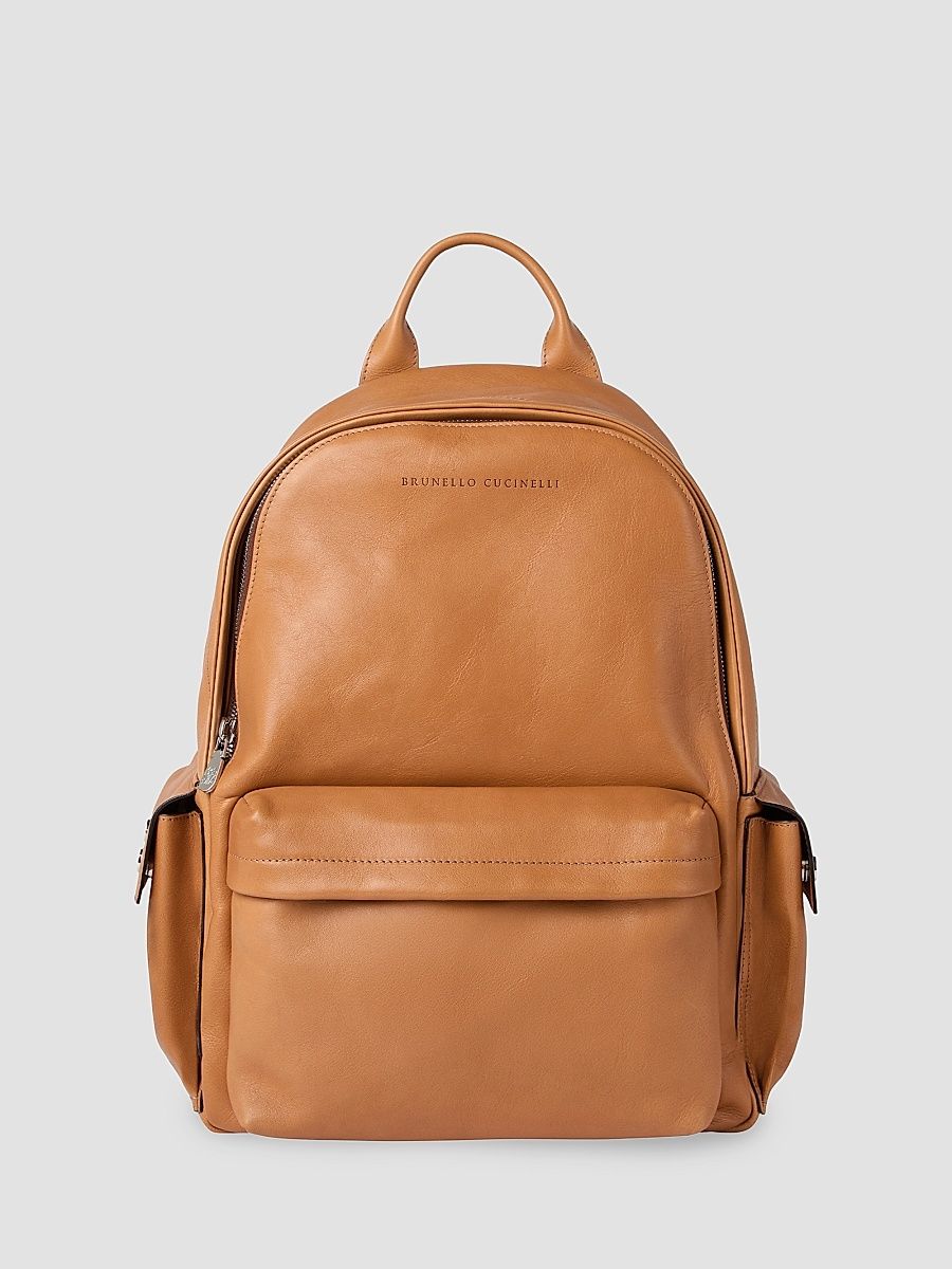 Men's Cowhide Travel Backpack - Cognac