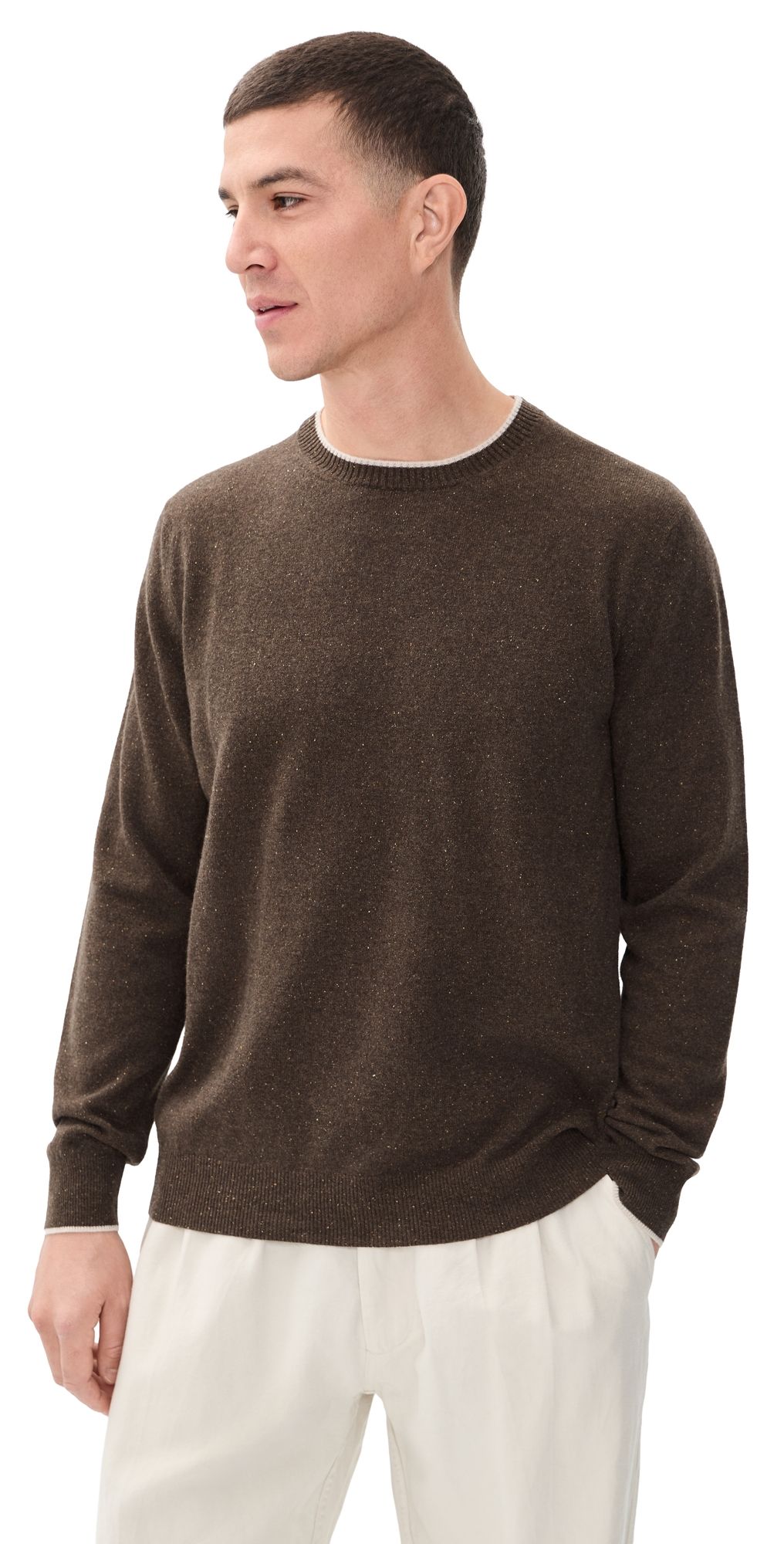 Fedeli Donegal Crewneck Sweater 7 - Brown 54