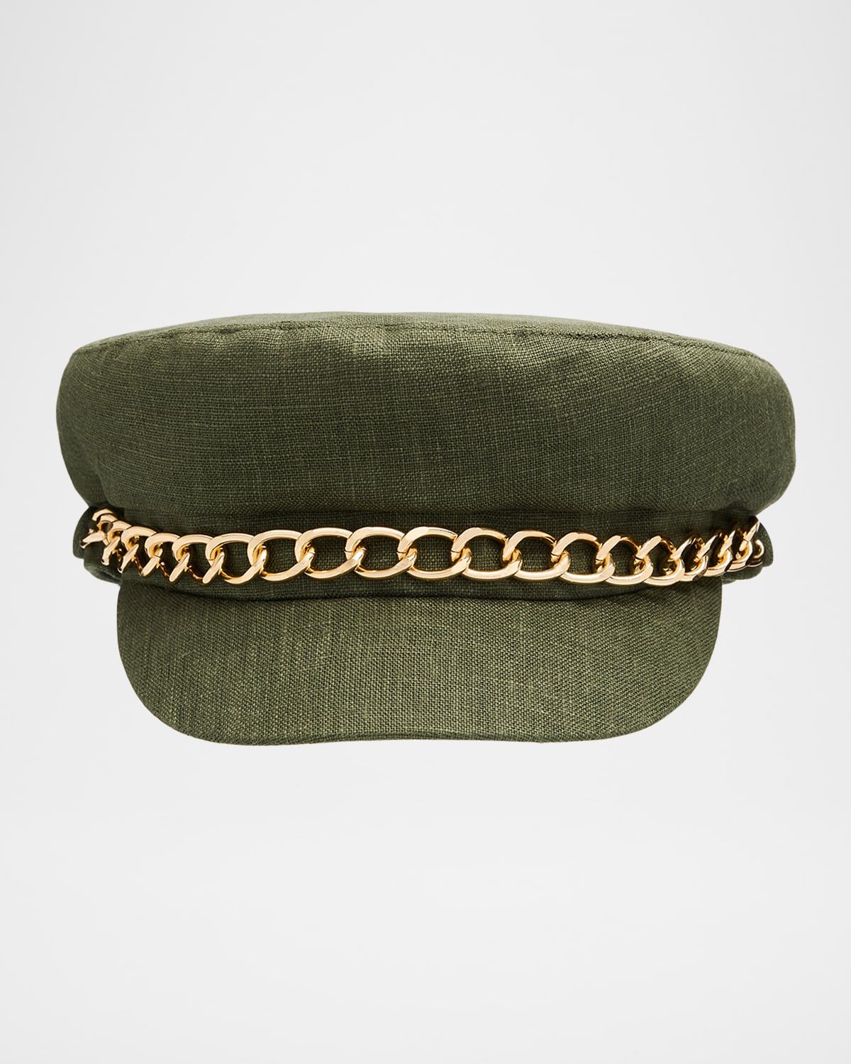 Marina Linen Marine Cap w/ Curb Chain Trim