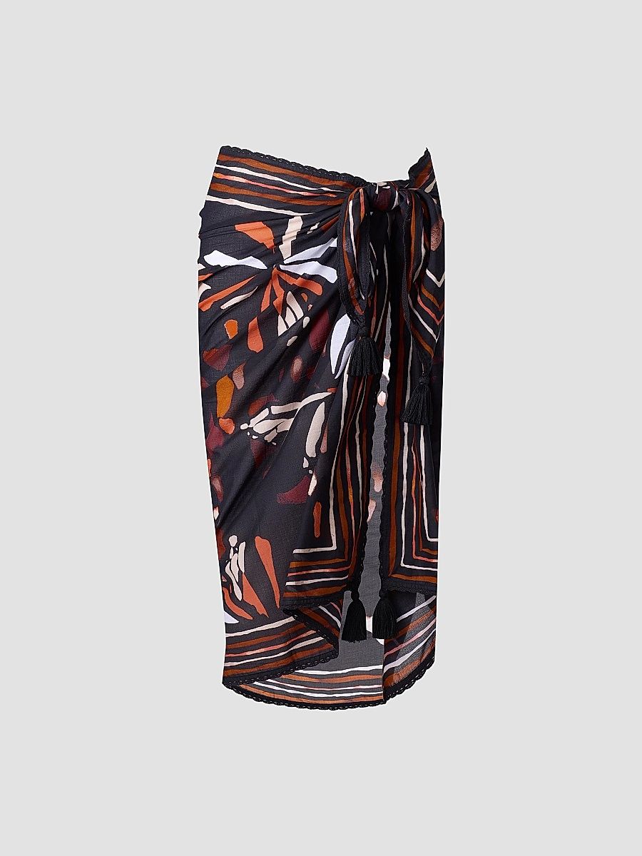 Women's Chrysalis Tassel Pareo - Black Multi