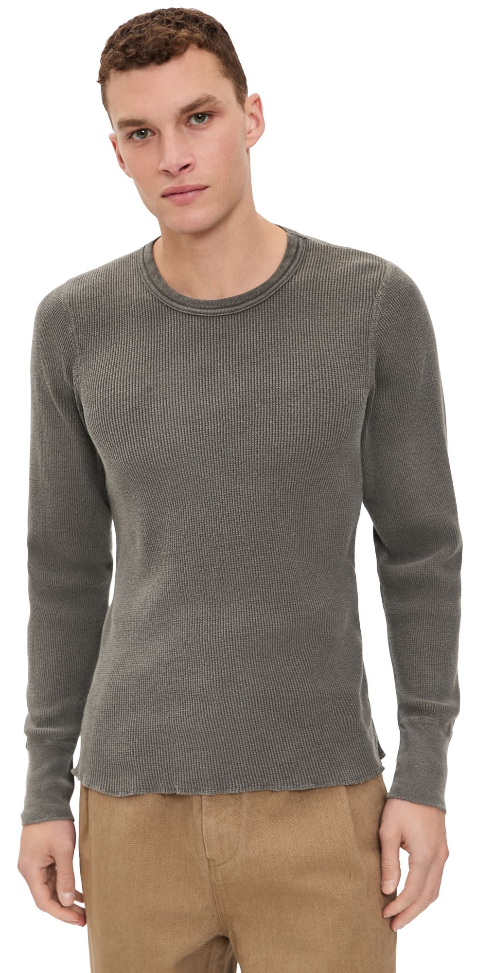 Aaron Levine Thermal Long Sleeve Waffle Tee Washed Black M