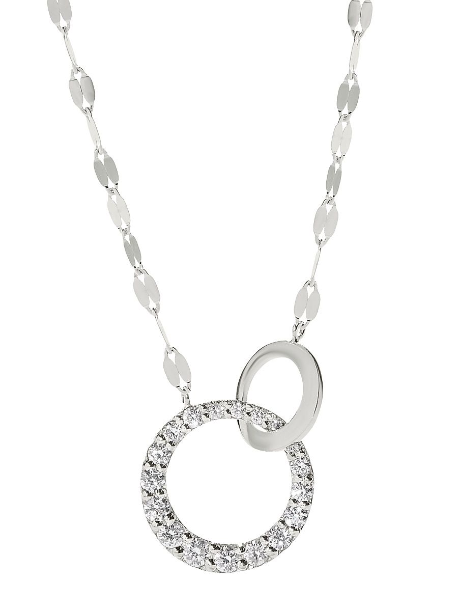 Lana Women's 14K Yellow Gold & 0.28 TCW Diamond Interlocked-Ring Pendant Necklace - White Gold