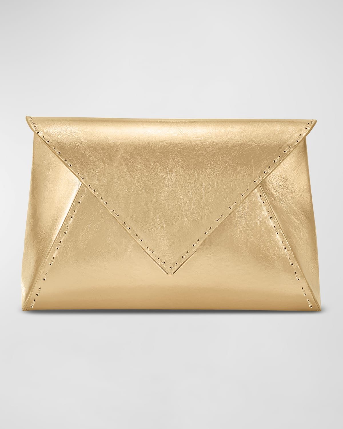 Lee Small Metallic Leather Pouchette Clutch Bag