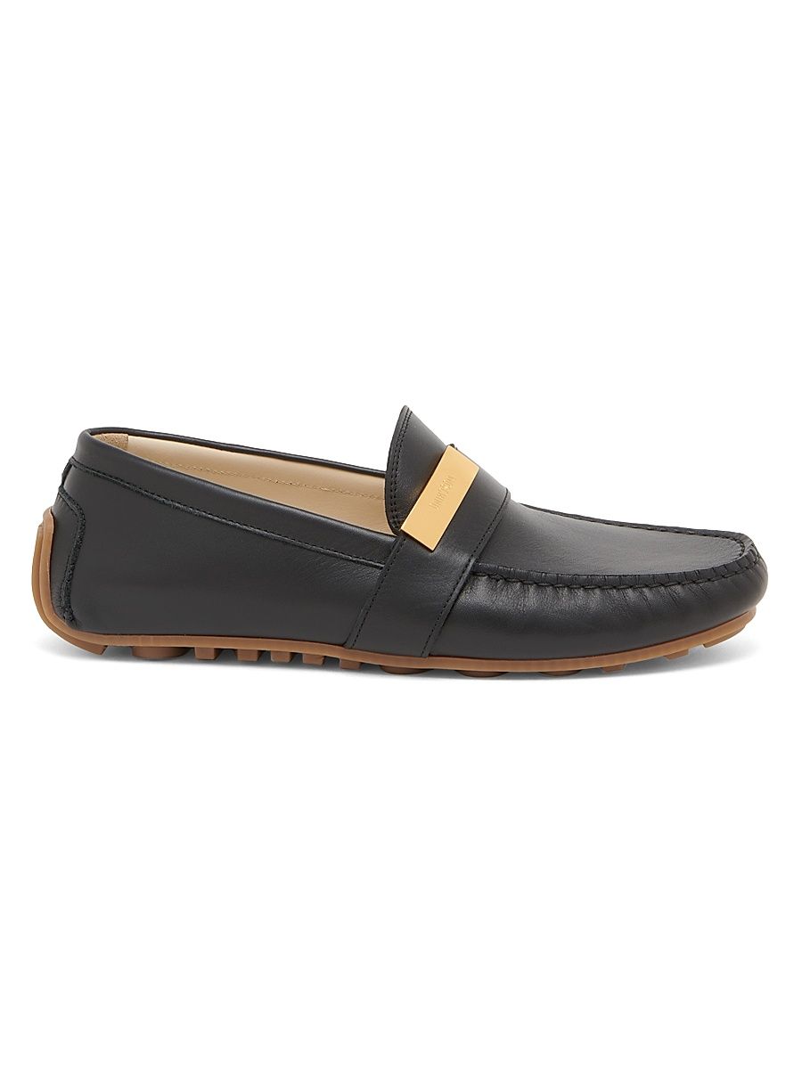 Men's Leather Driving Loafers - Black - Size 11