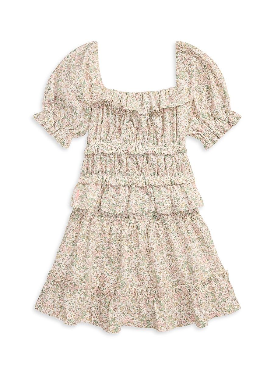 Little Girl's & Girl's 2-Piece Floral Puff-Sleeve Top & Skirt Set - Carolan Floral - Size 7