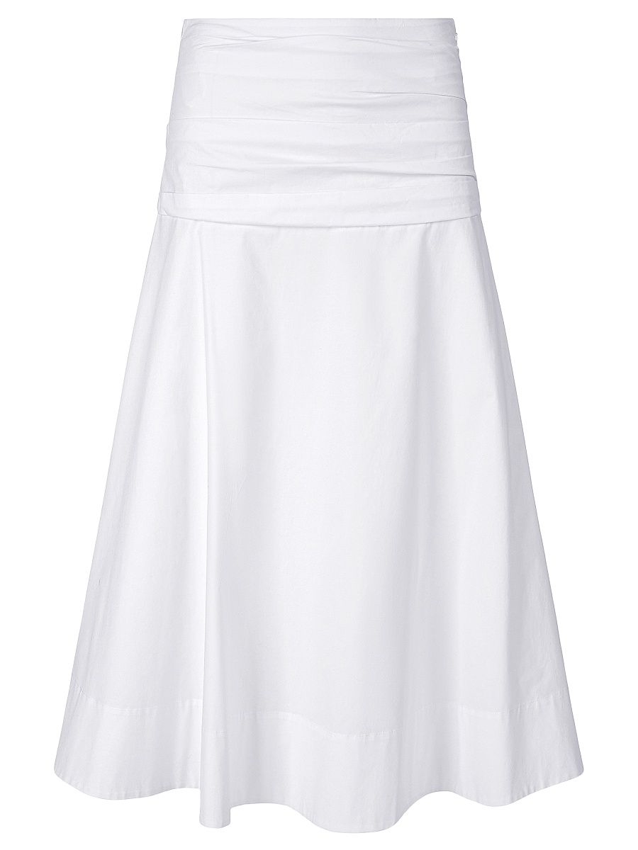 Women's Sol Stretch-Cotton Midi-Skirt - White - Size 16