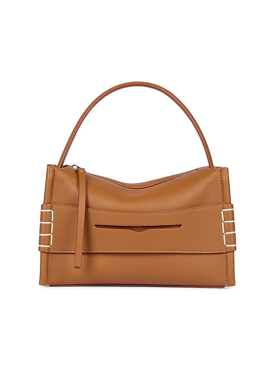 Women's Small Loafer Leather Top Handle Bag - Tan