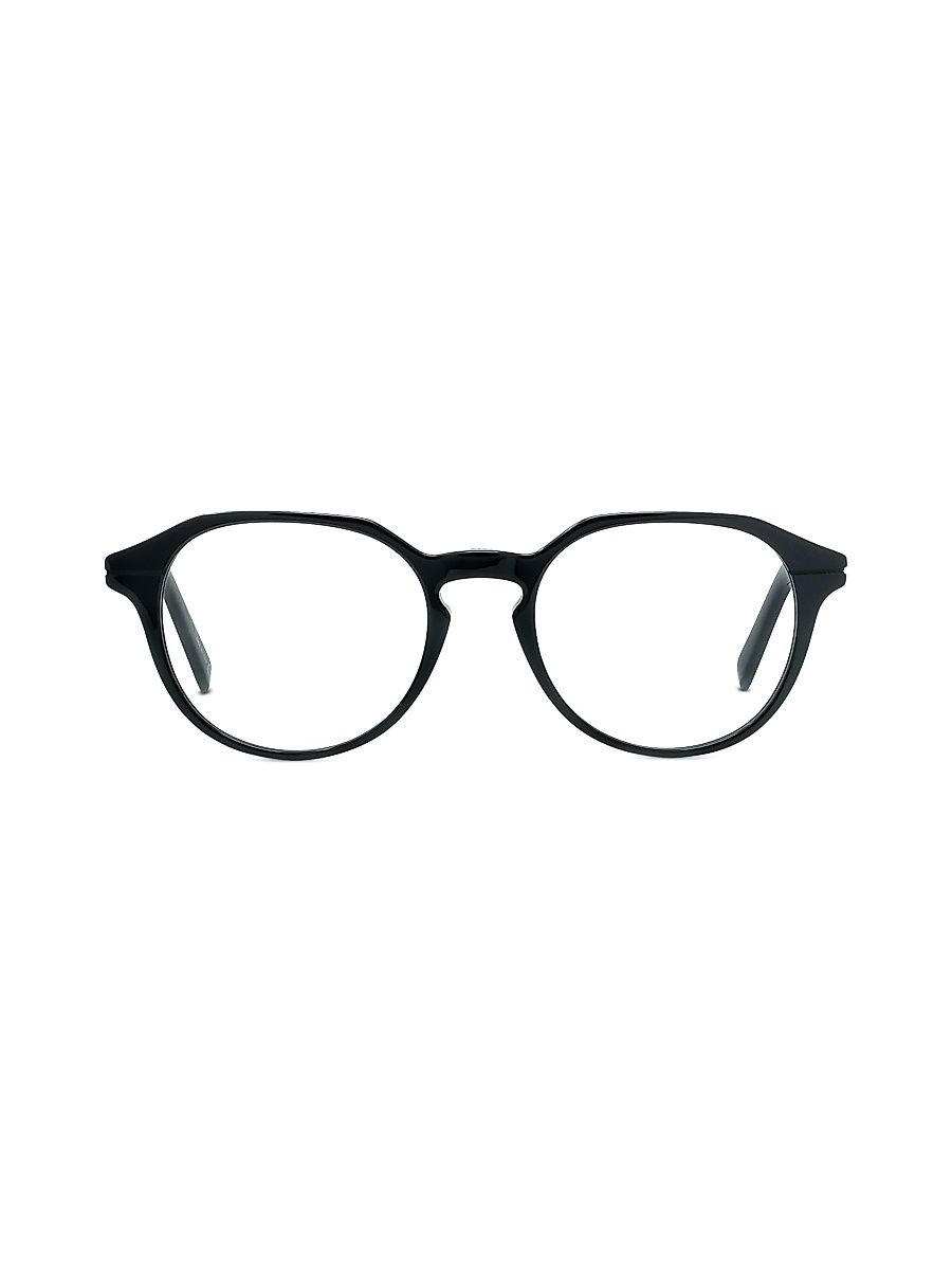 Men's DiorEssentialo 51MM Round Eyeglasses - Shiny Black