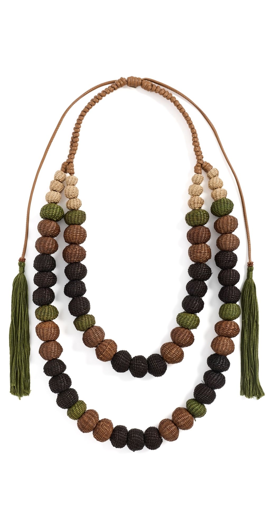 Johanna Ortiz Heritage of The Weaver Necklace Warm Nude/Chocolate/Green One Size