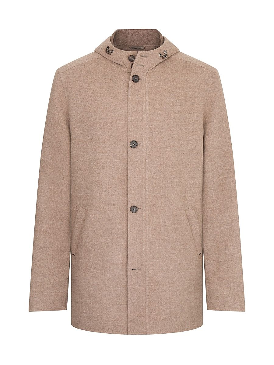 Men's Hooded Field Jacket - Beige - Size 40