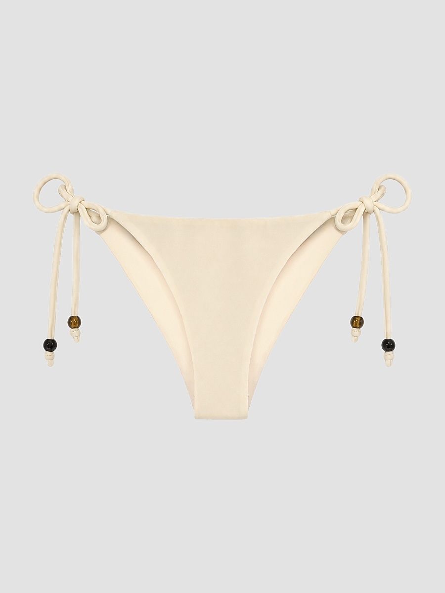 Women's Camilla Beaded Bikini Bottom - Lemon - Size Large