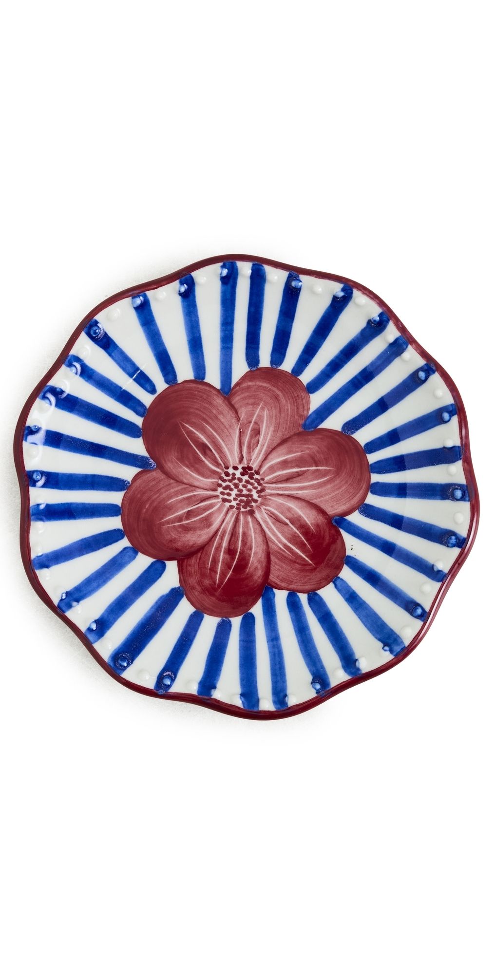 Carolina K Etched Flower Dessert Plate Etched Flower Multi One Size