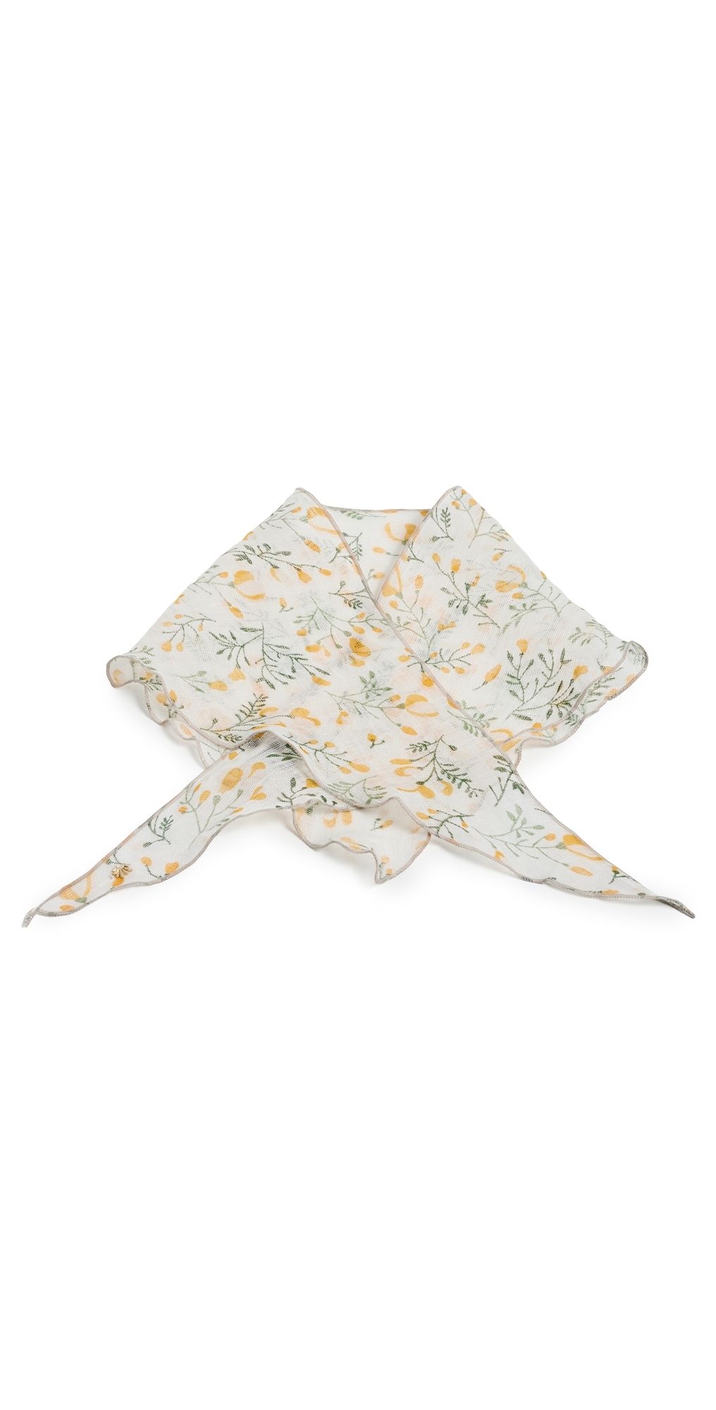 Lele Sadoughi Linen Triangle Scarf Sunshine Floral One Size