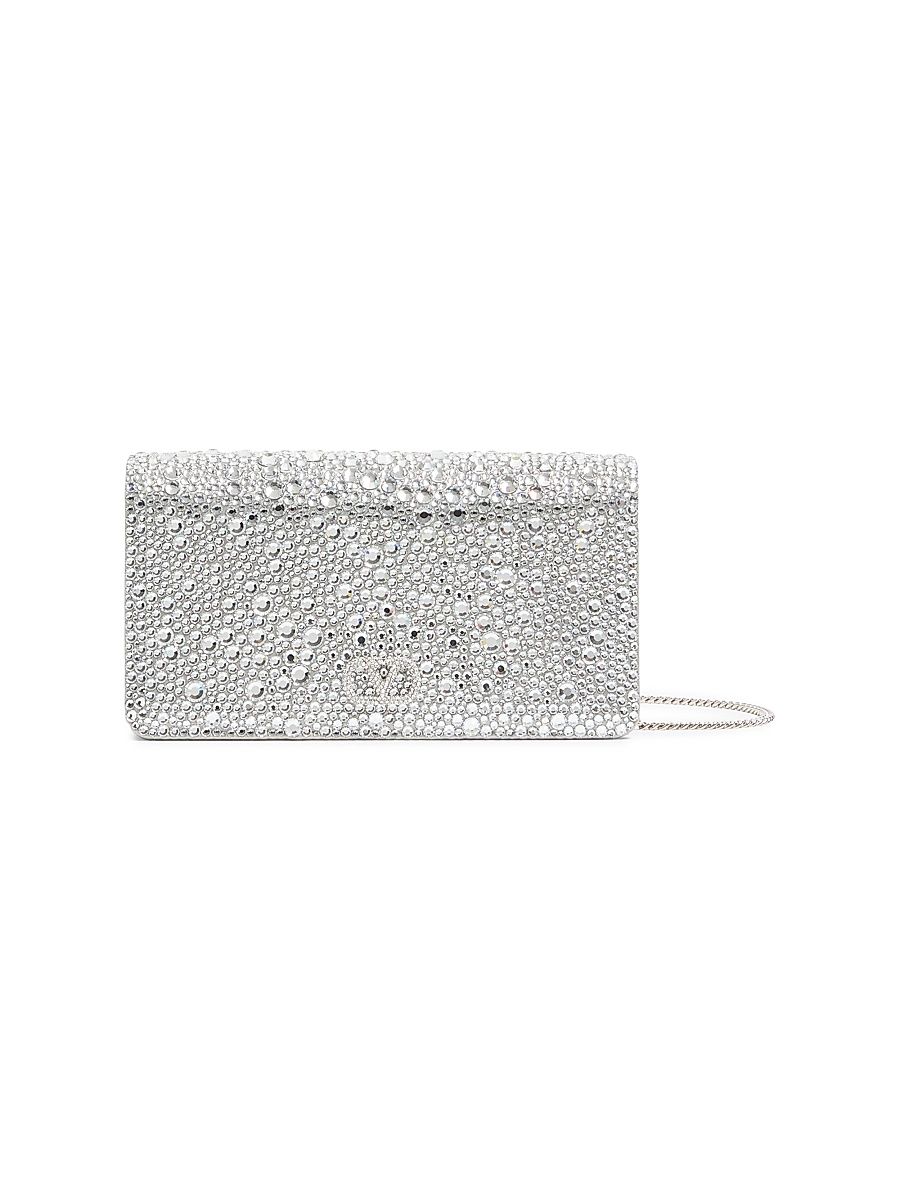 Women's VLogo Signature Mini Shoulder Bag with Sparkling Embroidery - Crystal