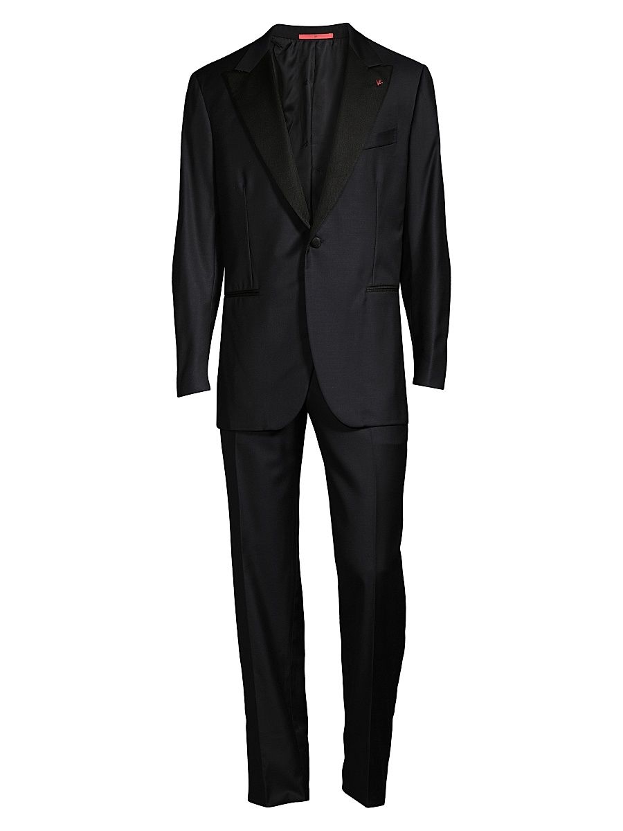 Men's Sanita Two-Button Wool Tuxedo - Navy - Size 50
