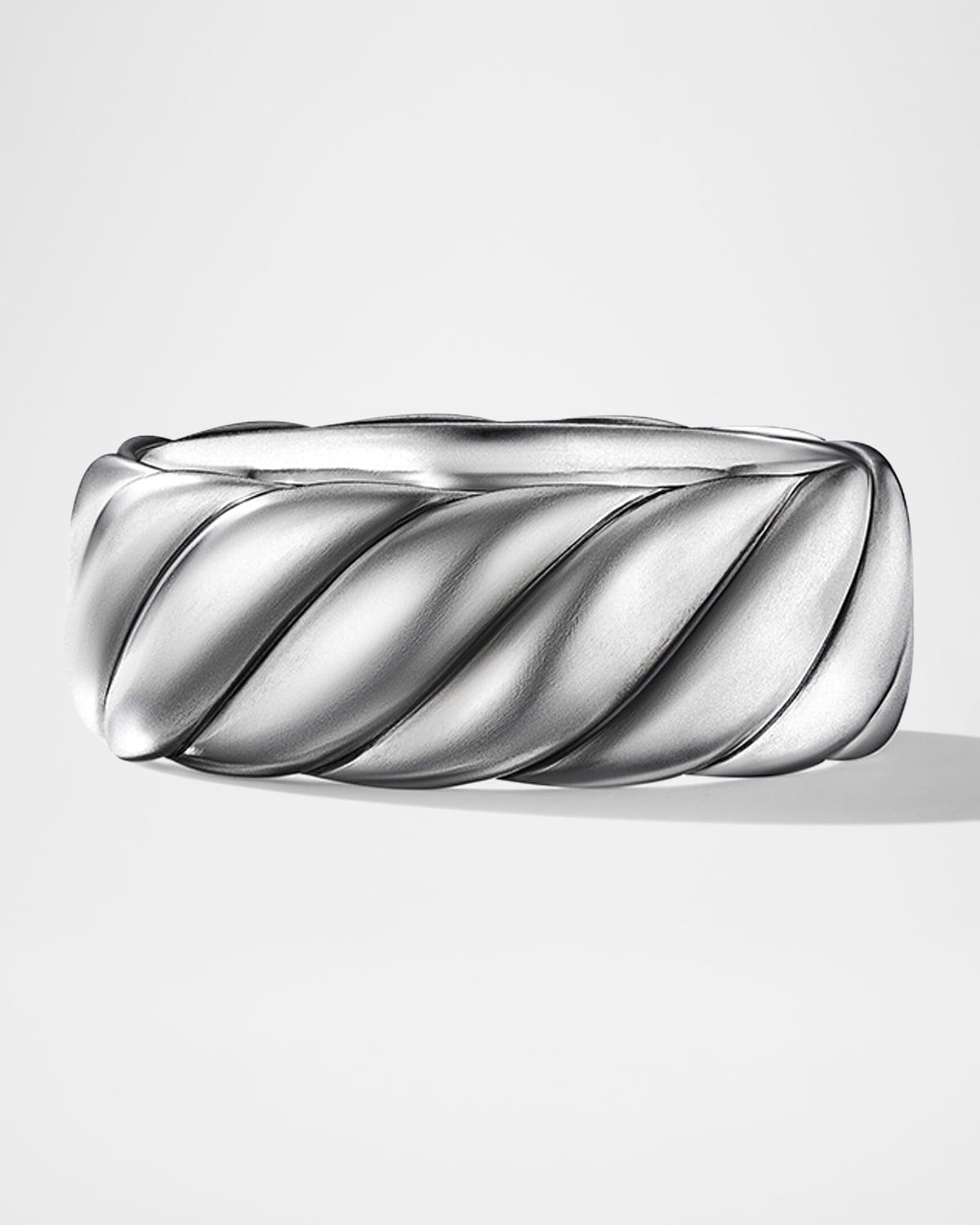 Men & apos;s Sculpted Cable Contour Band Ring in Silver, 9mm