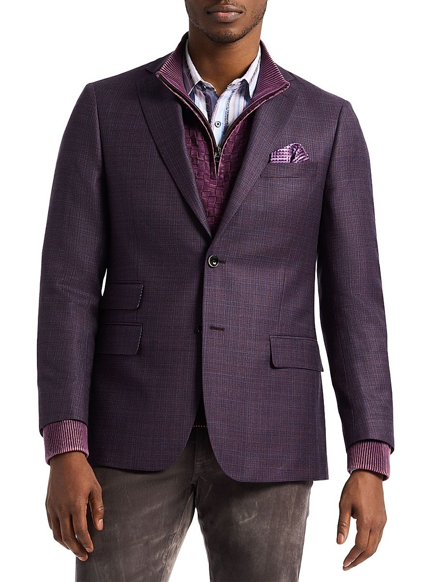 Men's Woodson Wool-Blend Sportcoat - Berry - Size 46