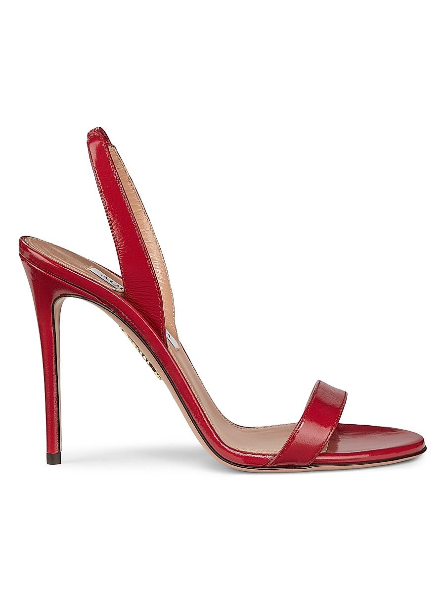 Women's So Nude 105MM Leather Slingback Sandals - Pomegranate - Size 6