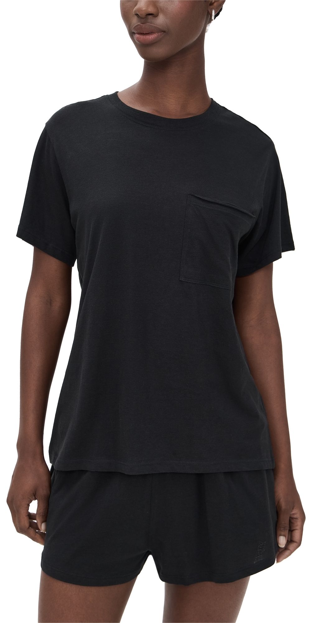 Lunya Pima Tee Short Set Black XS