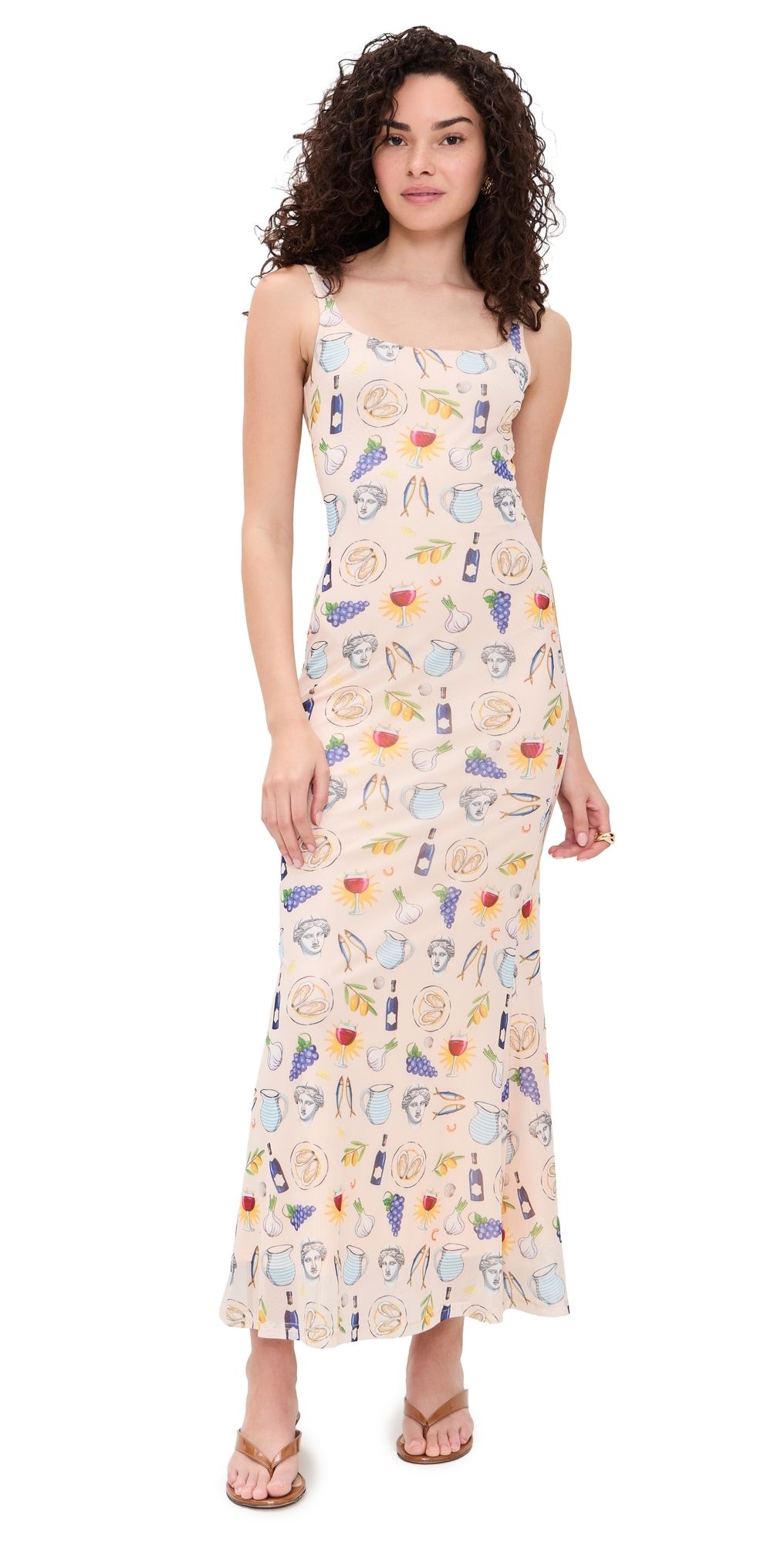 Another Girl Eurosummer Print Mesh Maxi Dress Multi XL