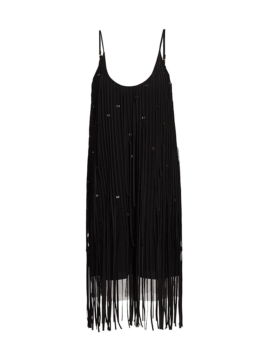 Women's Embroidred Fringe Tulle Minidress - Black - Size 10