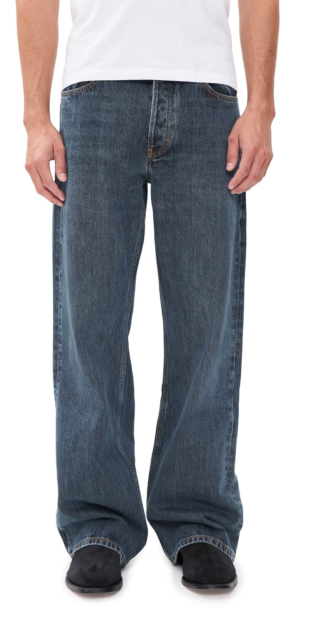 Jeanerica Appia Loose Slightly Bootcut Jeans Honei Mid Blue 33