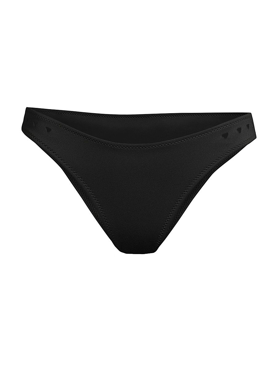 Women's Linda Laser-Cut Bikini Bottom - Black - Size Medium
