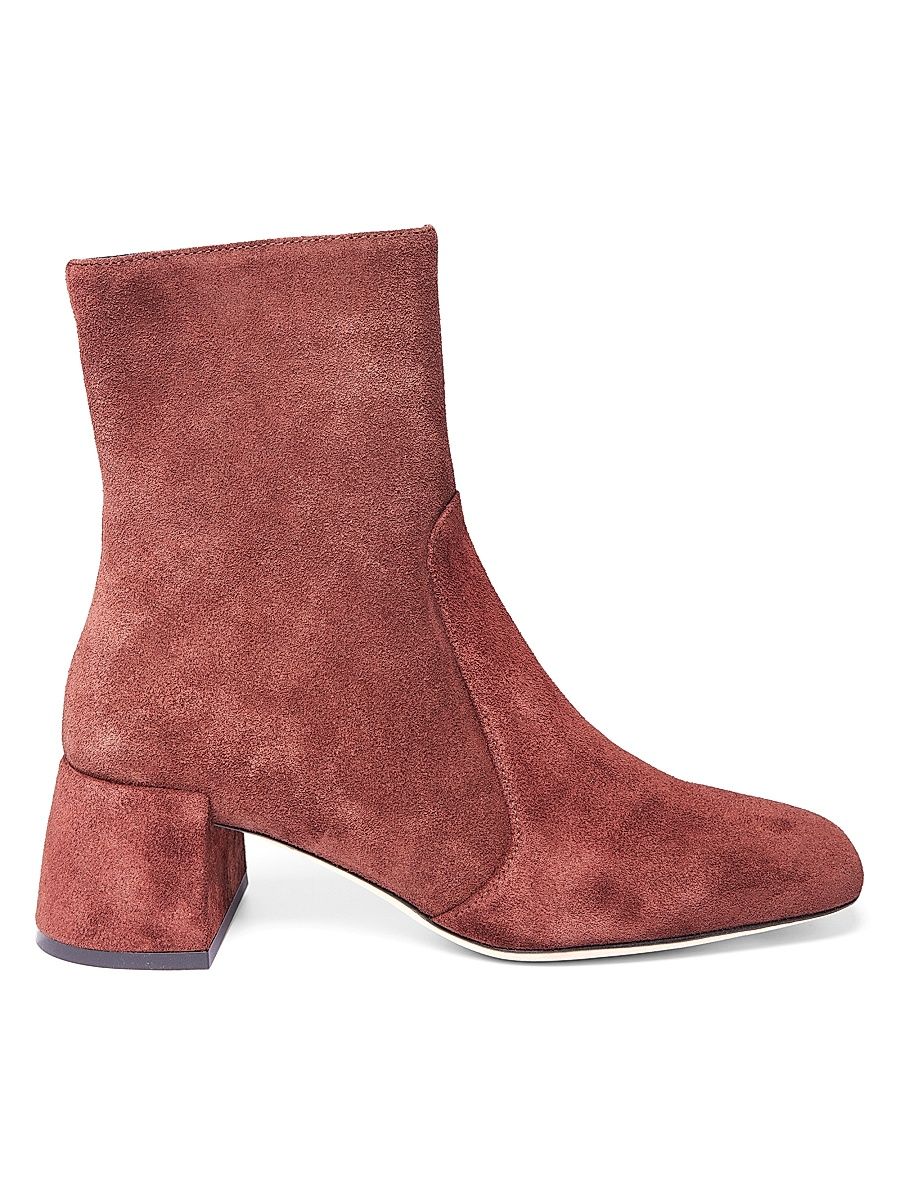 Women's Andy 50MM Suede Ankle Boots - Mahogany - Size 10.5