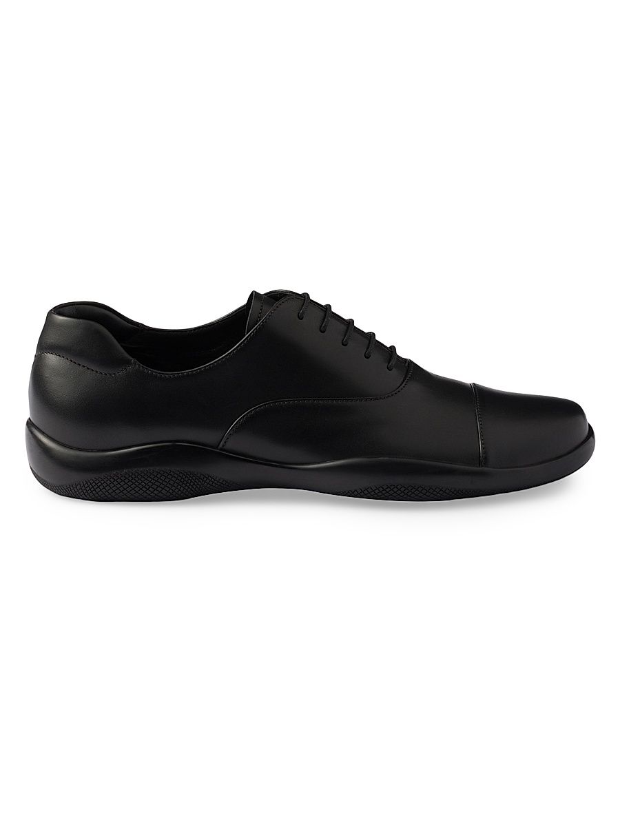 Men's Toblach Laced Leather Shoes - Black - Size 12
