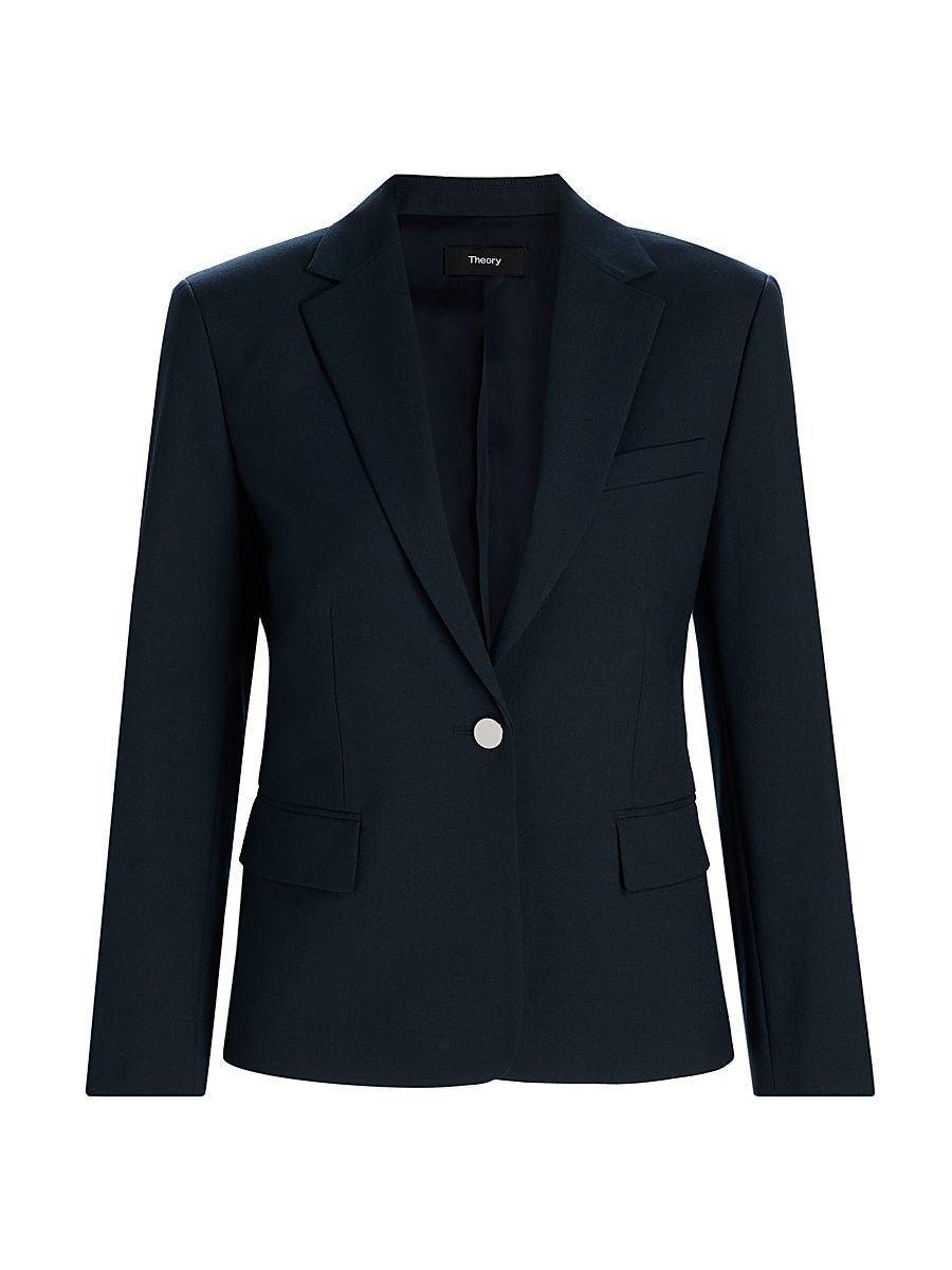 Women's Oxford Slim-Fit Blazer - Nocturne Navy - Size 16