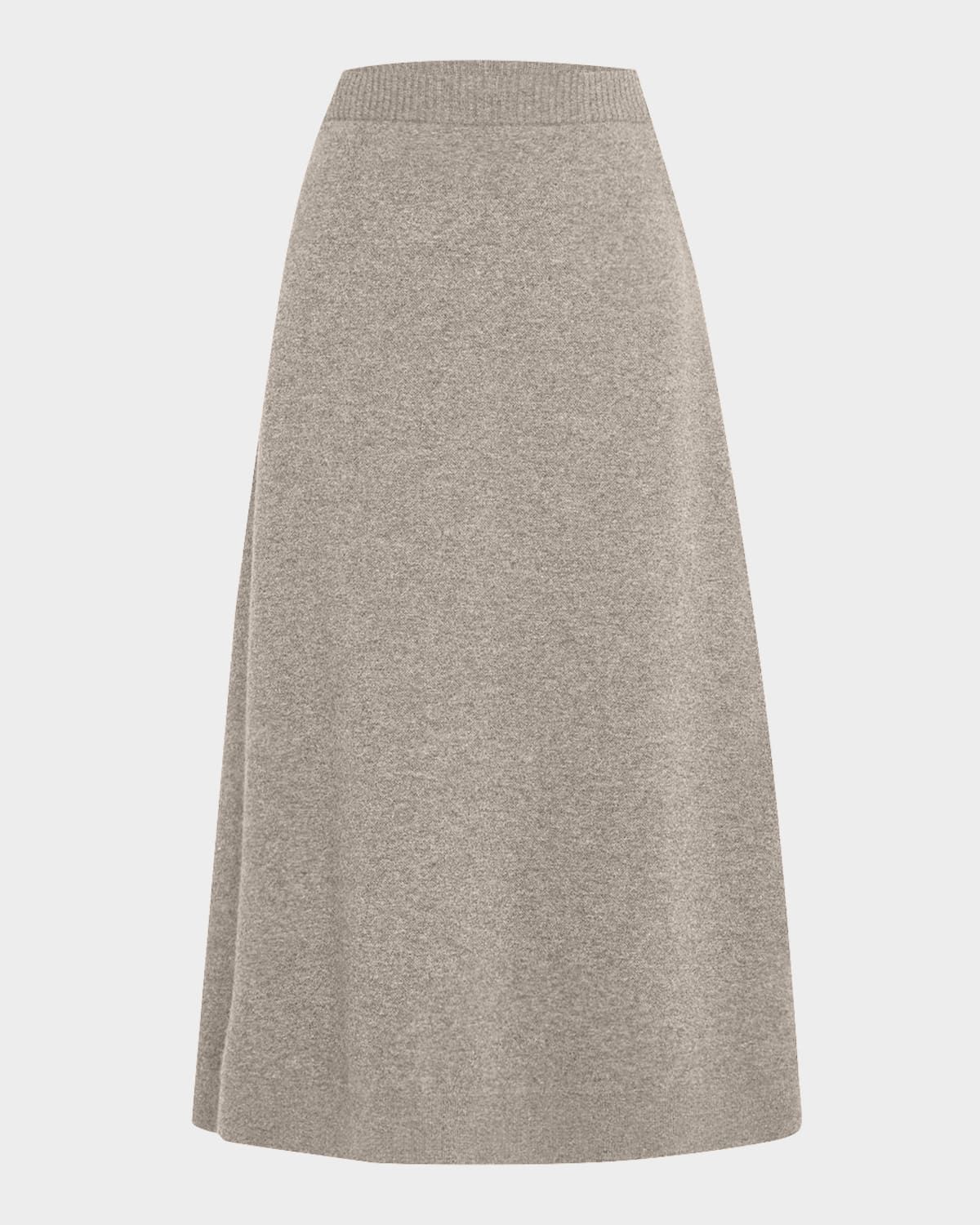 Cashmere Knit A-Line Midi Skirt