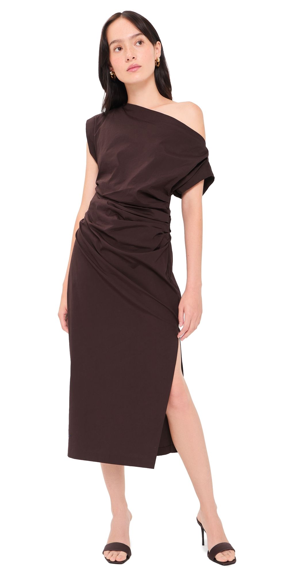 A. L.C. Nara Midi Dress Ganache 00