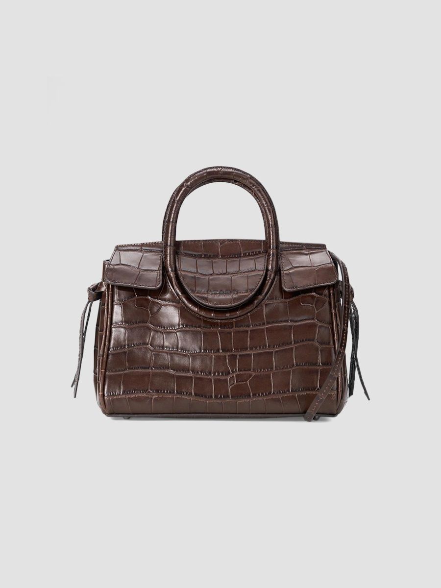 Staud Women's Maude Croc-Embossed Leather Carryall Bag - Espresso Croco