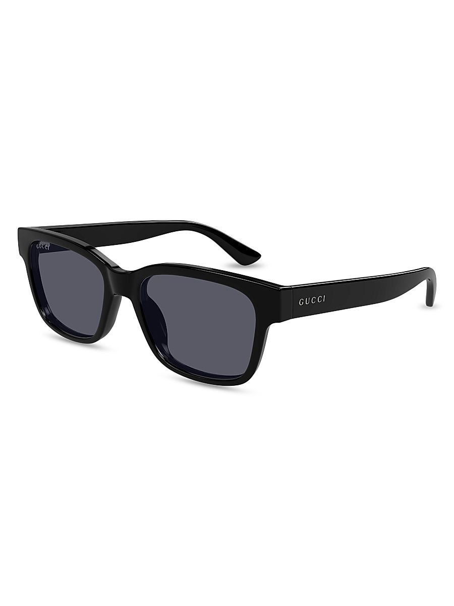 Men's Minimal 54MM Rectangular Sunglasses - Grey Black
