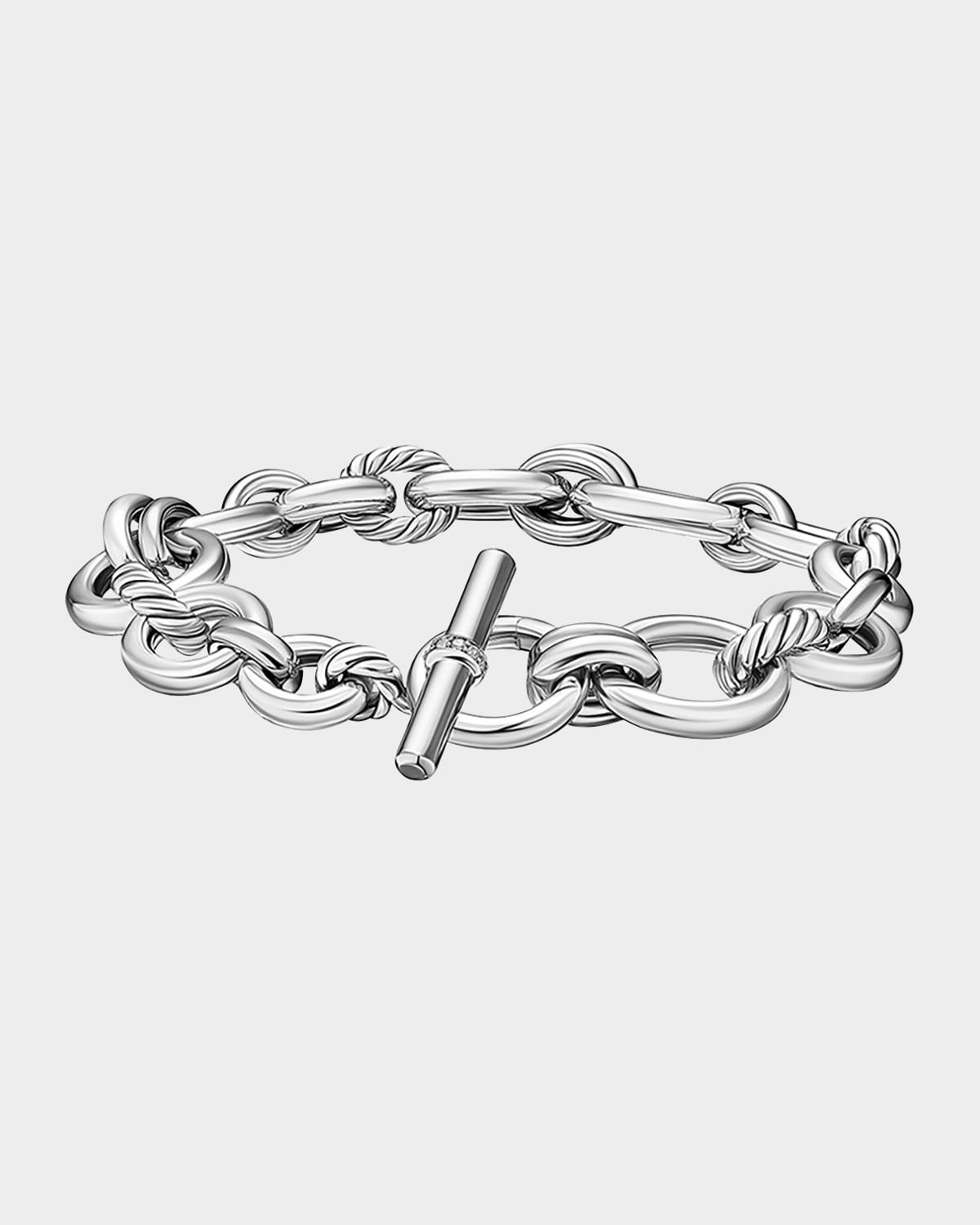 Mercer Chain Bracelet with Diamonds in Silver, 5mm