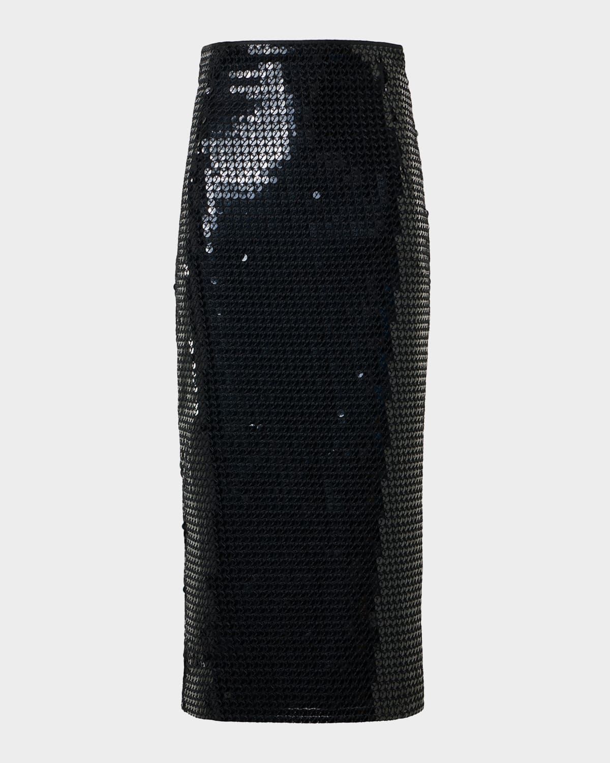 Corded Sequin Midi Skirt