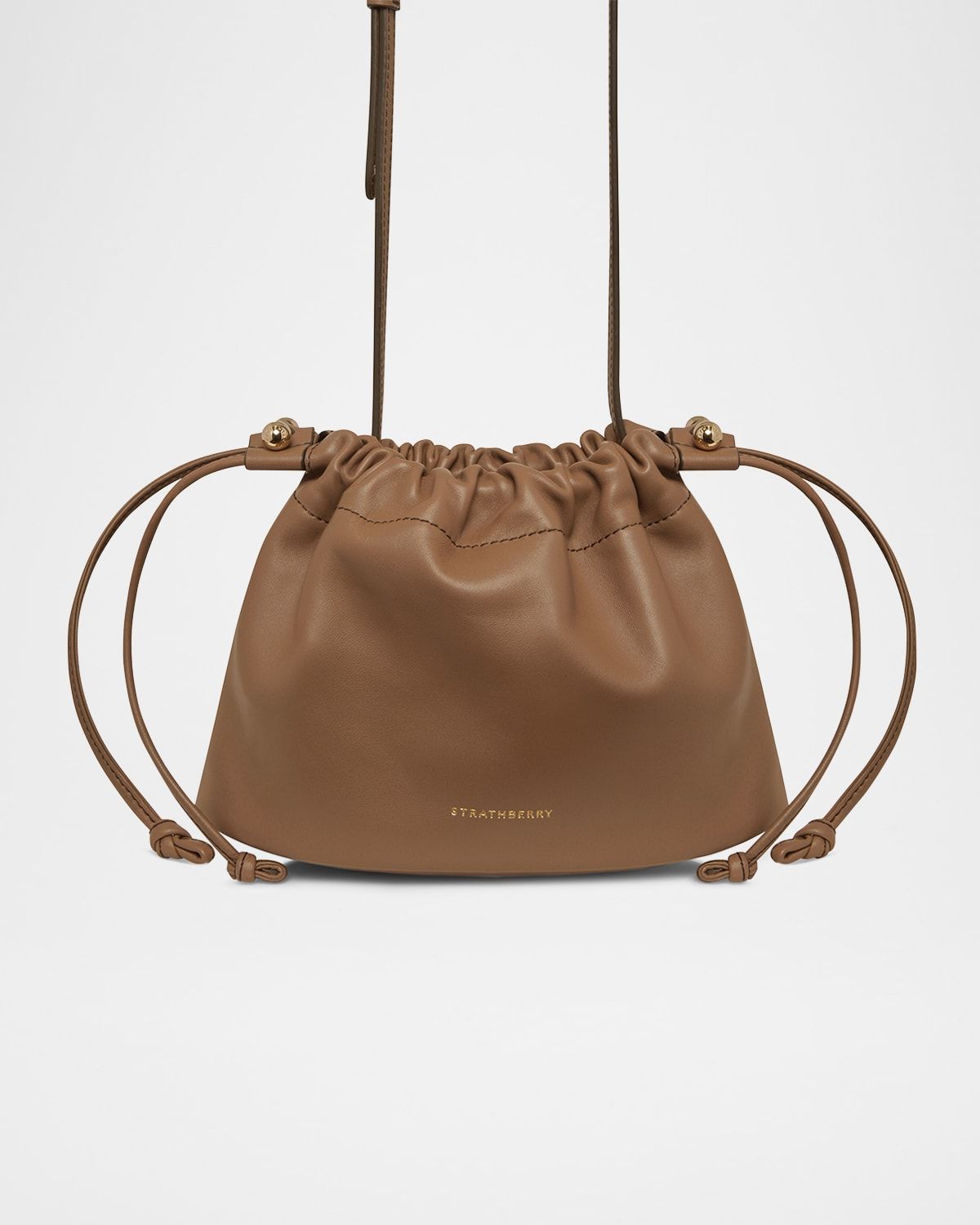 Charlotte Drawstring Leather Clutch Bag