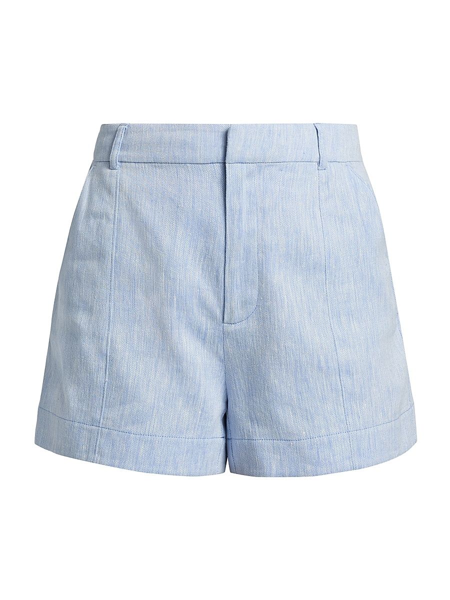 Women's Tora Tailored Linen-Blend Shorts - Ultramarine - Size 12