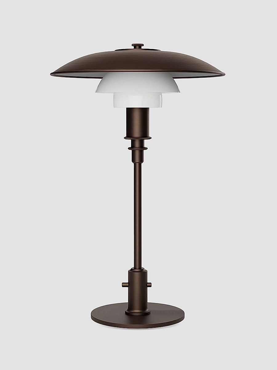 Aged Brass Opal Table Lamp - Brass Opal Glass