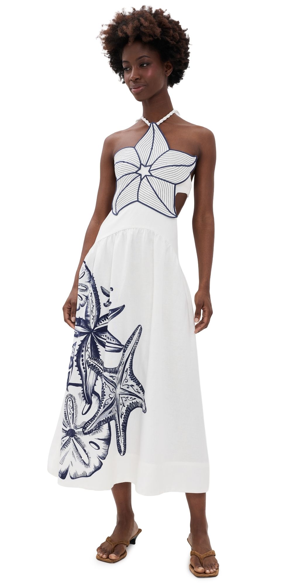 FARM Rio Coast Stars Maxi Dress Coast Stars Off-White S